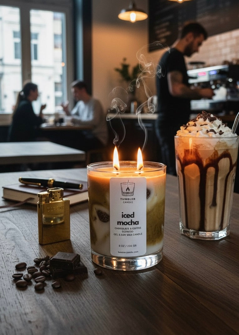 Iced Mocha - Kahve ve Çikolata Kokulu Soya & Jel Mum - 8 0z/236 gr