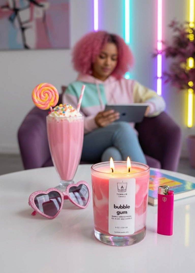 Bubble Gum - Sakız Kokulu Soya & Jel Mum - 8 Oz/236 gr