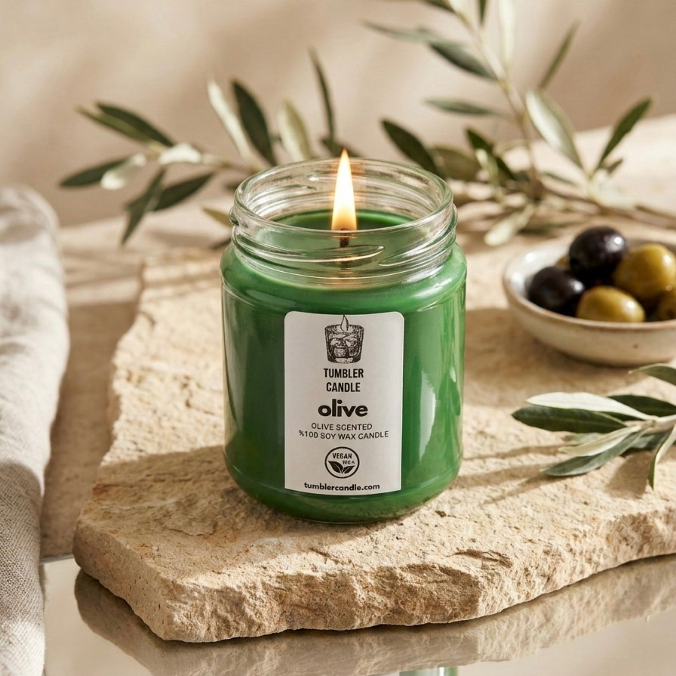 The Jar Gallery No: 02 - Olive Candle - Zeytin Kokulu Soya Mum