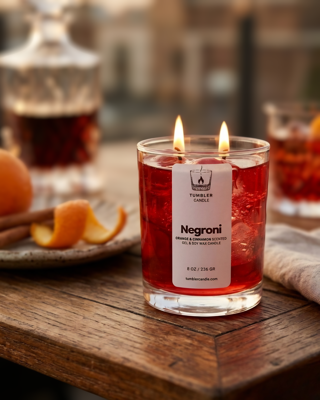 Negroni - Portakal ve Tarçın Kokulu Jel Mum
