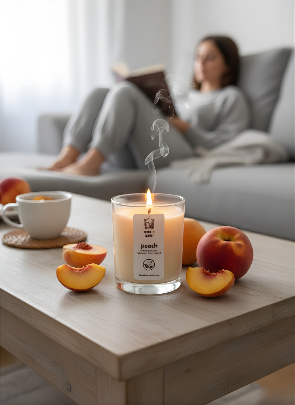 Juicy Peach - Şeftali Kokulu Soya Mum - 250 ml