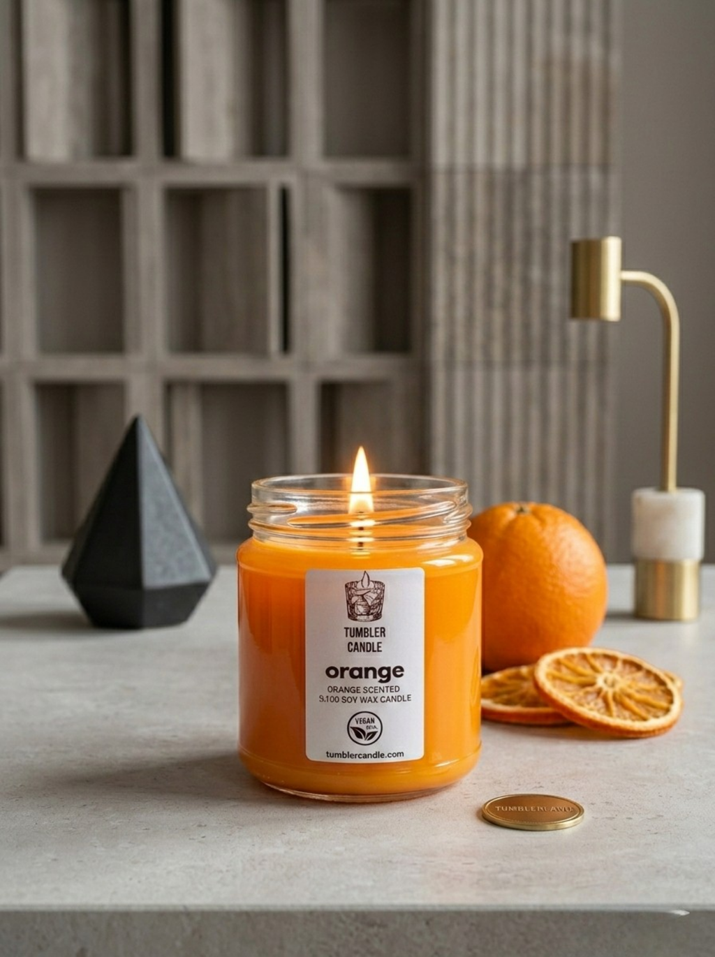 The Jar Gallery No: 03 - Orange Candle - Portakal Kokulu Soya Mum - 150 ml