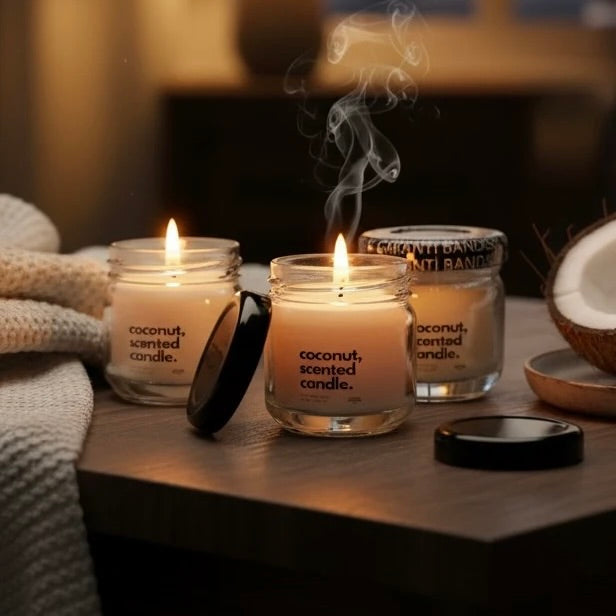 Hindistan Cevizi Kokulu Soya Mum - Mini 3'lü Set