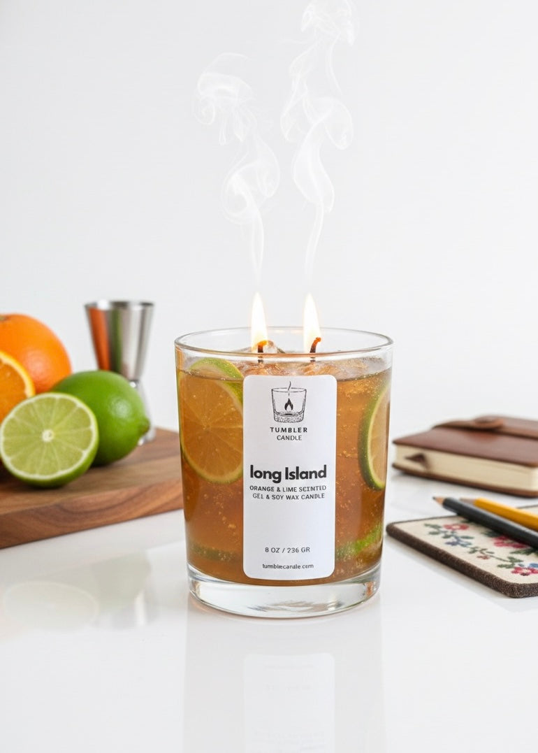 Long Island -  Portakal ve Lime Kokulu Jel Mum - 8 0z/236 gr