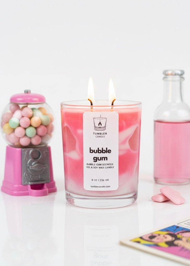 Bubble Gum - Sakız Kokulu Soya & Jel Mum - 8 Oz/236 gr