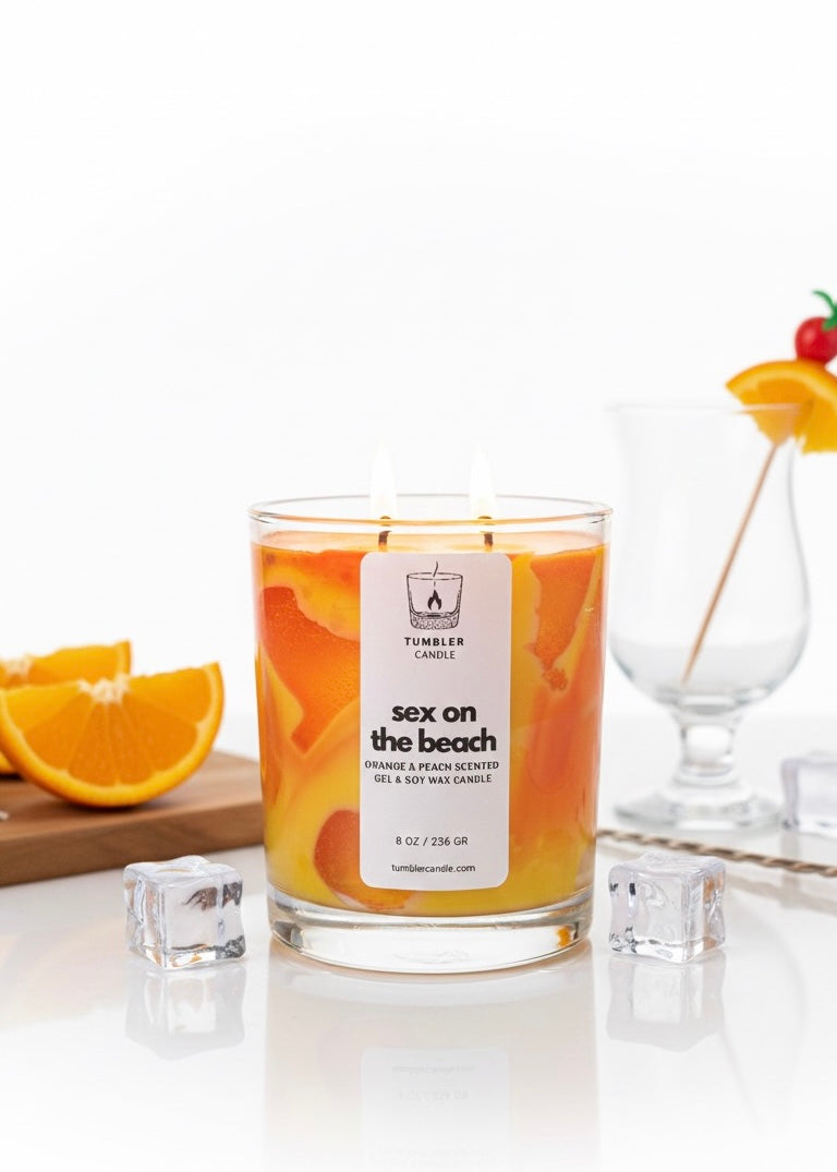 Sex on the Beach - Portakal ve Şeftali Kokulu Soya & Jel Mum - 8 0z/236 gr