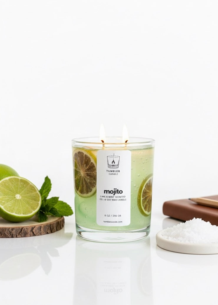 Mojito - Lime ve Nane Kokulu Jel Mum - 8 0z/236 gr