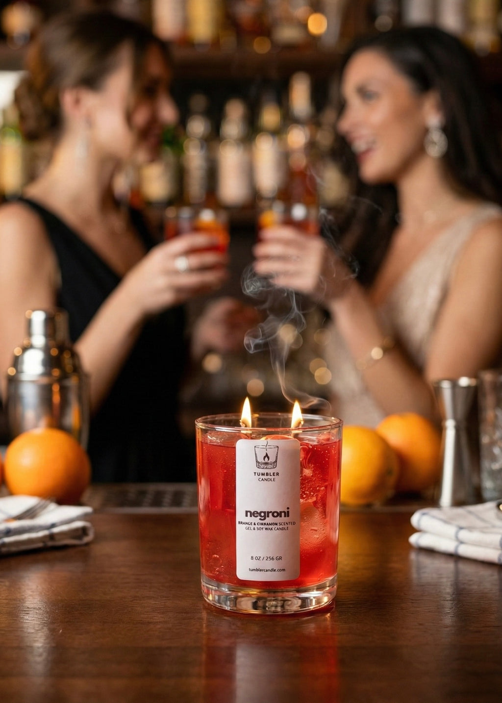 Negroni - Portakal ve Tarçın Kokulu Jel Mum - 8 0z/236 gr