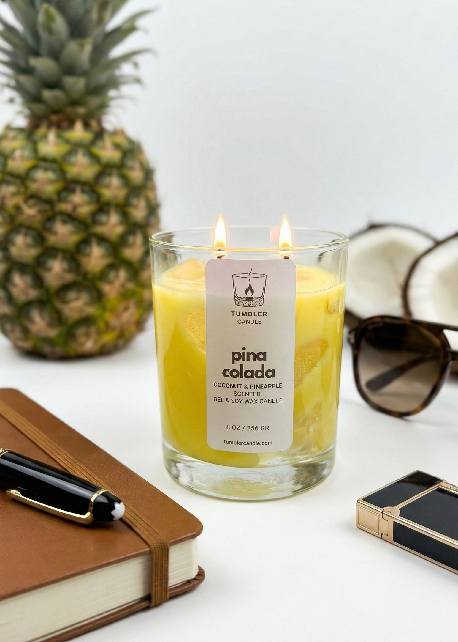 Pina Colada - Hindistan Cevizi ve Ananas Kokulu Soya & Jel Mum - 8 0z/236 gr