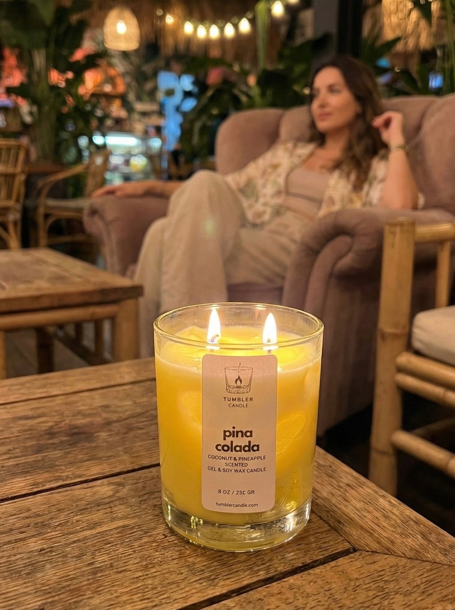 Pina Colada - Hindistan Cevizi ve Ananas Kokulu Soya & Jel Mum - 8 0z/236 gr