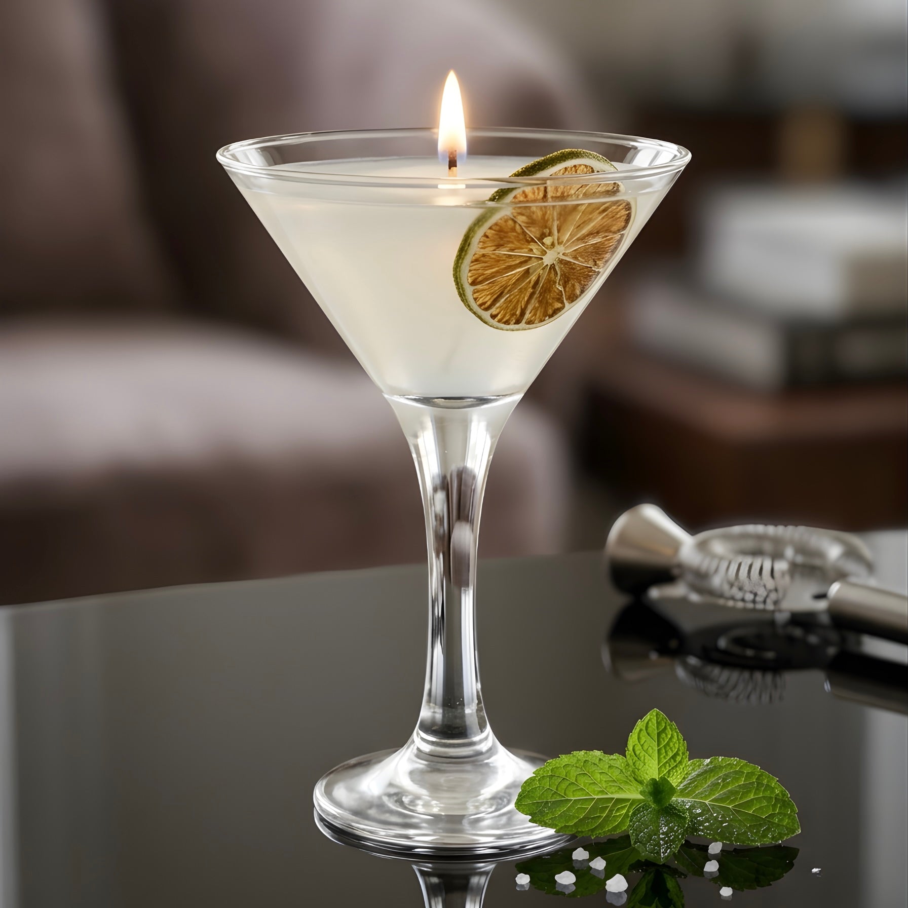 Martini - Zeytin, Portakal ve Limon Kokulu Jel Mum