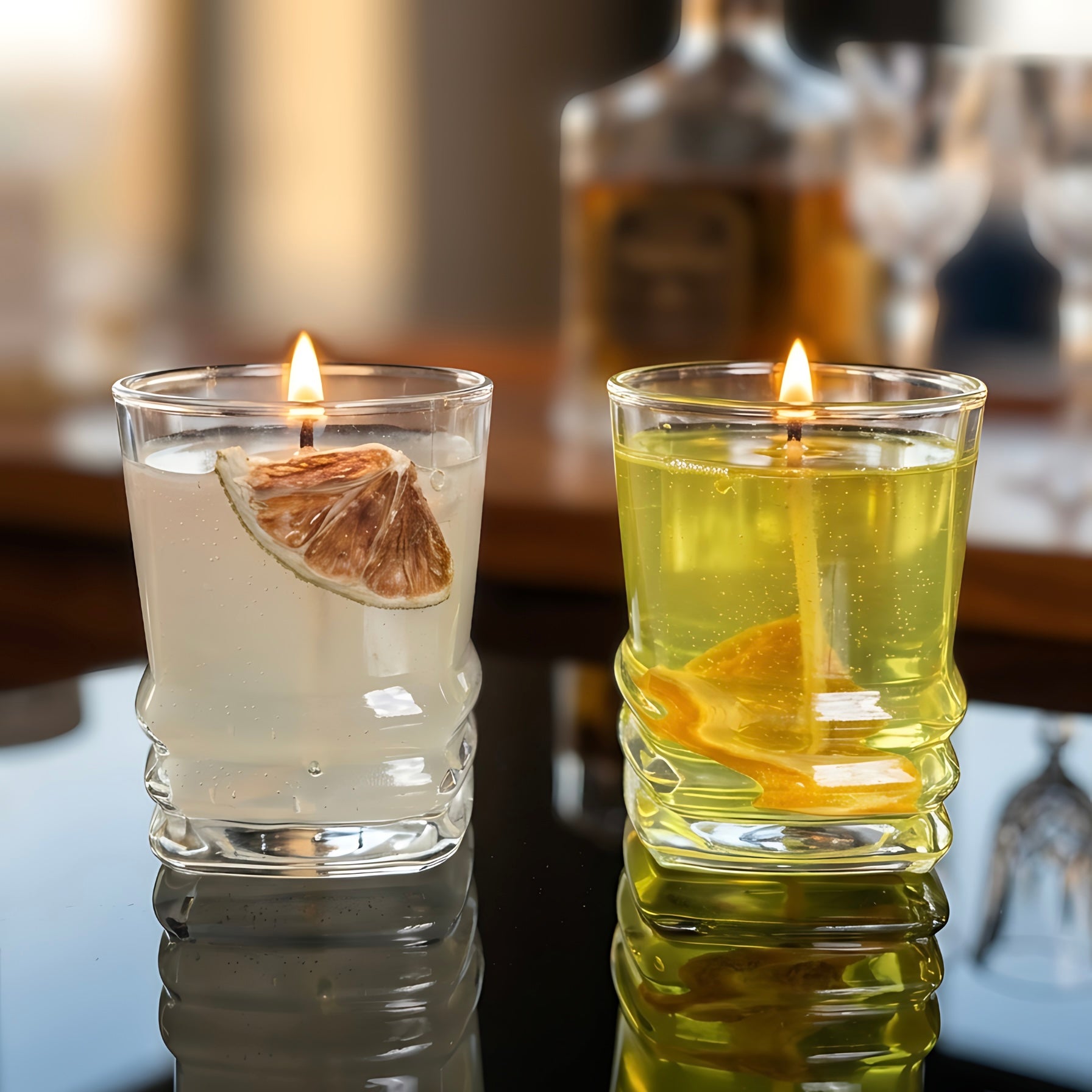 Tequila - Mini 2'li set - Portakal, Limon ve Tarçın Kokulu Jel Mum